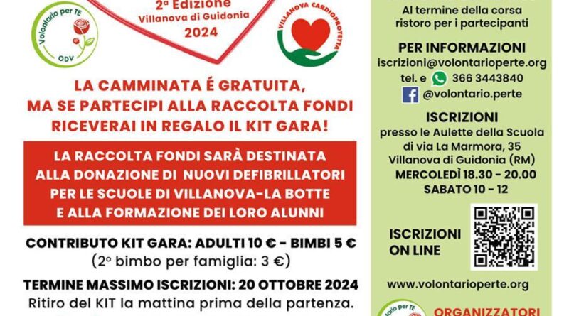 Camminata del cuore – stracittadina 27 ottobre 2024 – noi ci siamo..